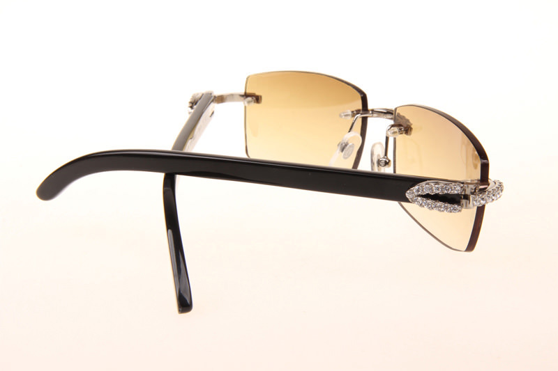 CT 3524012 Big Diamond Black Buffalo Sunglasses In Silver Brown