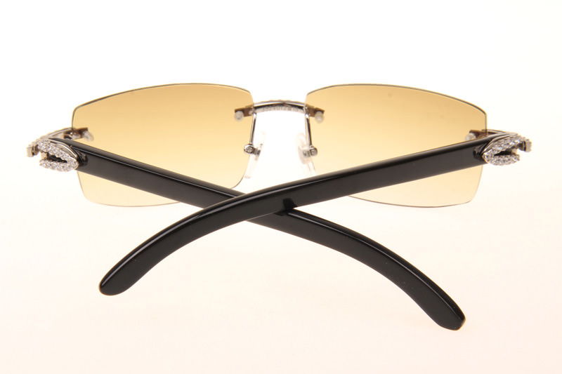 CT 3524012 Big Diamond Black Buffalo Sunglasses In Silver Brown