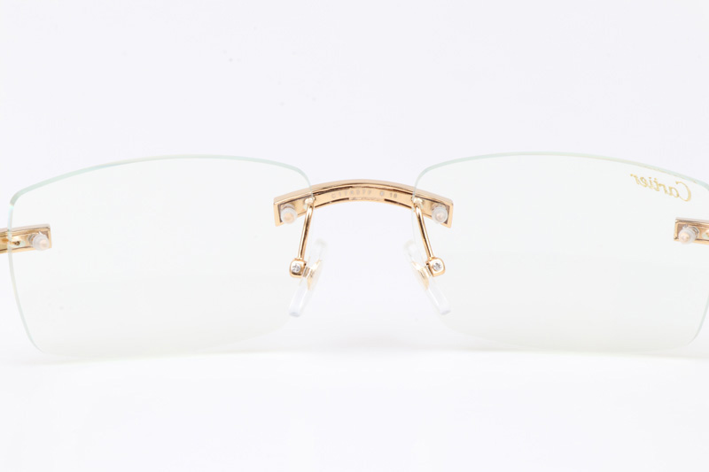 CT 3524012 Big Diamond Eyeglasses In Gold White