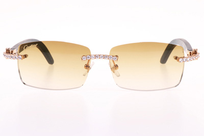 CT 3524012 Big Diamond Green Wood Sunglasses In Gold Brown