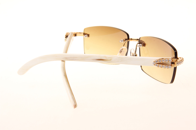 CT 3524012 Big Diamond White Buffalo Sunglasses In Gold Brown