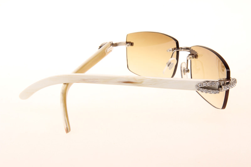 CT 3524012 Big Diamond White Buffalo Sunglasses In Silver Brown