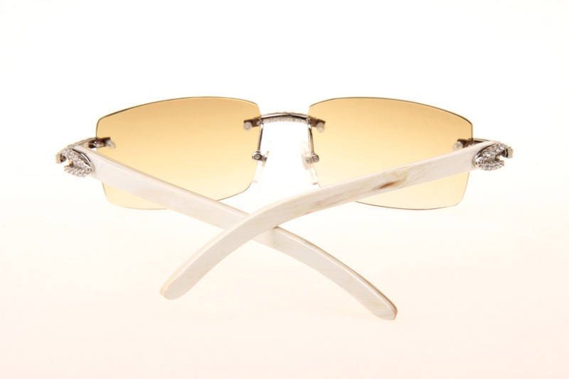 CT 3524012 Big Diamond White Buffalo Sunglasses In Silver Brown