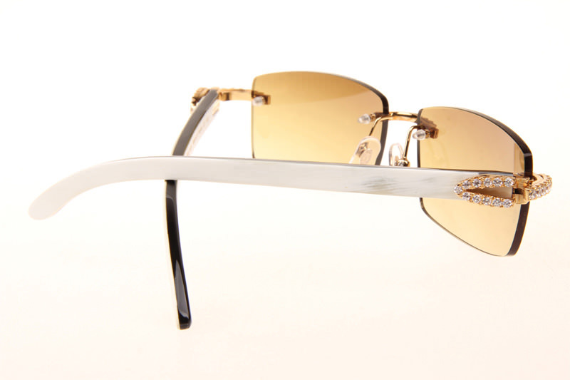 CT 3524012 Big Diamond White Mix Black Buffalo Sunglasses In Gold Brown