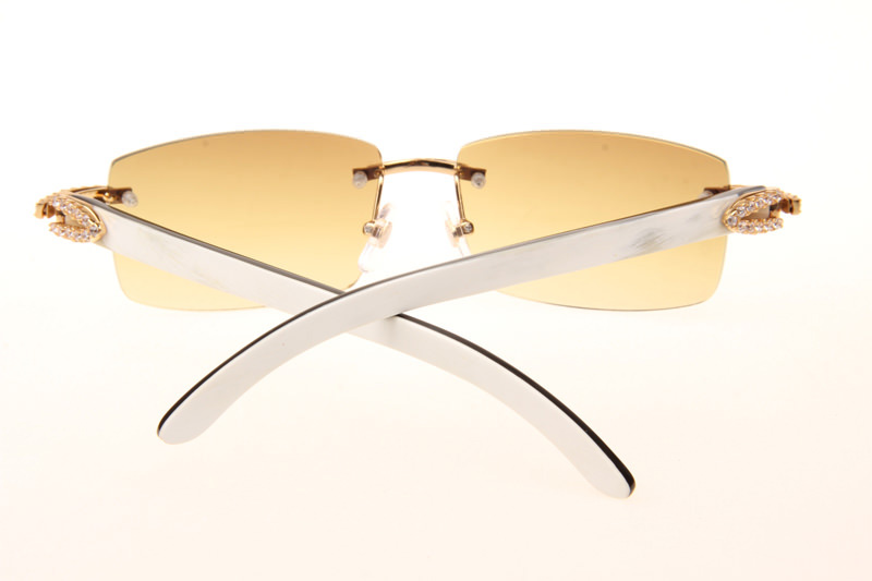 CT 3524012 Big Diamond White Mix Black Buffalo Sunglasses In Gold Brown