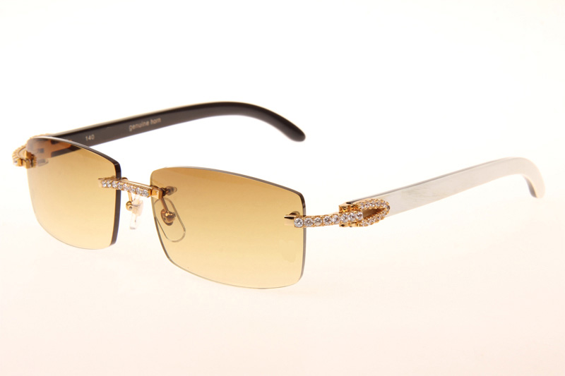 CT 3524012 Big Diamond White Mix Black Buffalo Sunglasses In Gold Brown