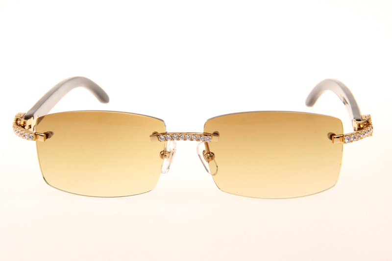 CT 3524012 Big Diamond White Mix Black Buffalo Sunglasses In Gold Brown