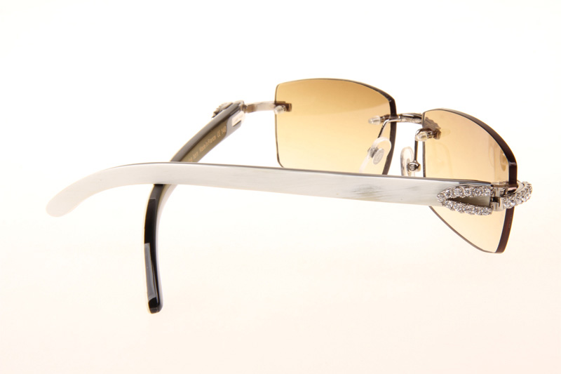 CT 3524012 Big Diamond White Mix Black Buffalo Sunglasses In Silver Brown