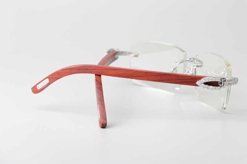 CT 3524012 Big Diamond Wood Eyeglasses Silver