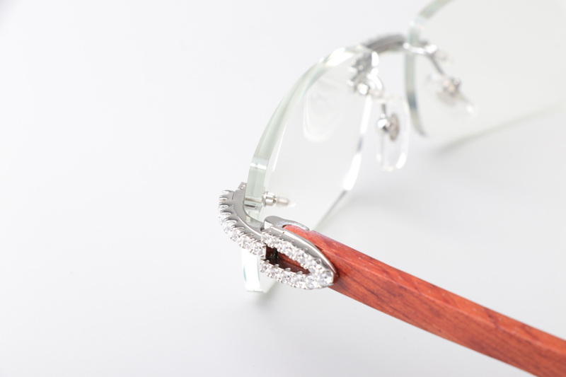 CT 3524012 Big Diamond Wood Eyeglasses Silver