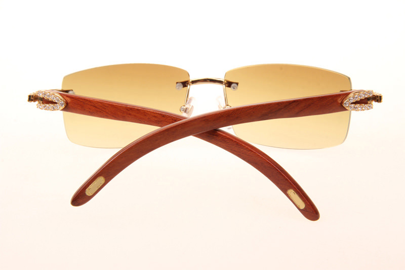 CT 3524012 Big Diamond Wood Sunglasses In Gold Brown