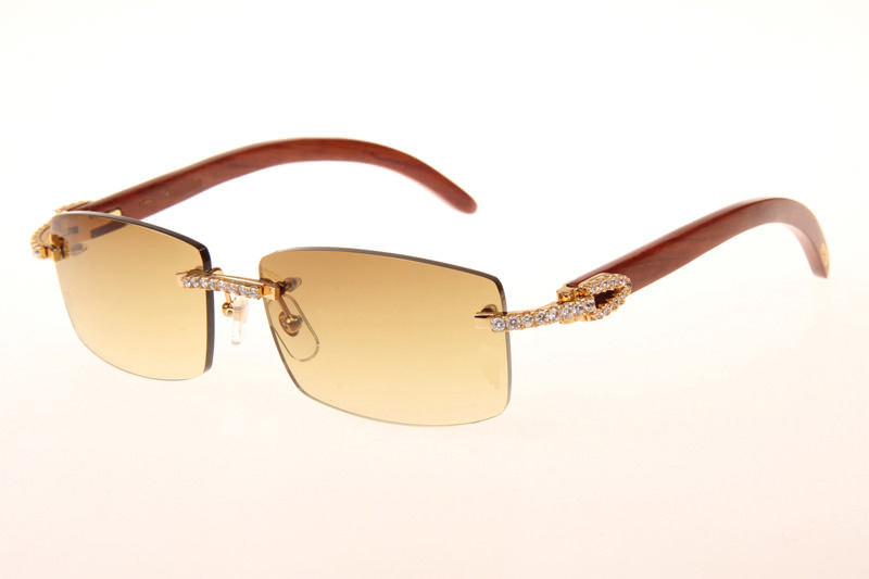 CT 3524012 Big Diamond Wood Sunglasses In Gold Brown