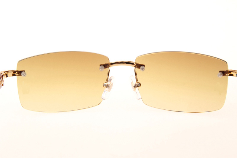 CT 3524012 Big Diamond Wood Sunglasses In Gold Brown