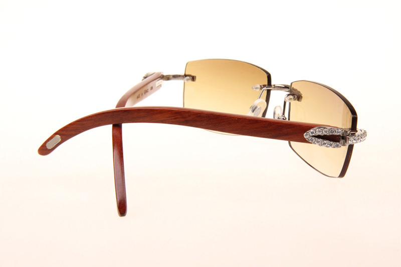 CT 3524012 Big Diamond Wood Sunglasses In Silver Brown