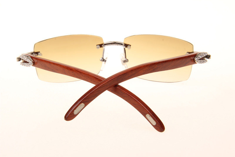 CT 3524012 Big Diamond Wood Sunglasses In Silver Brown