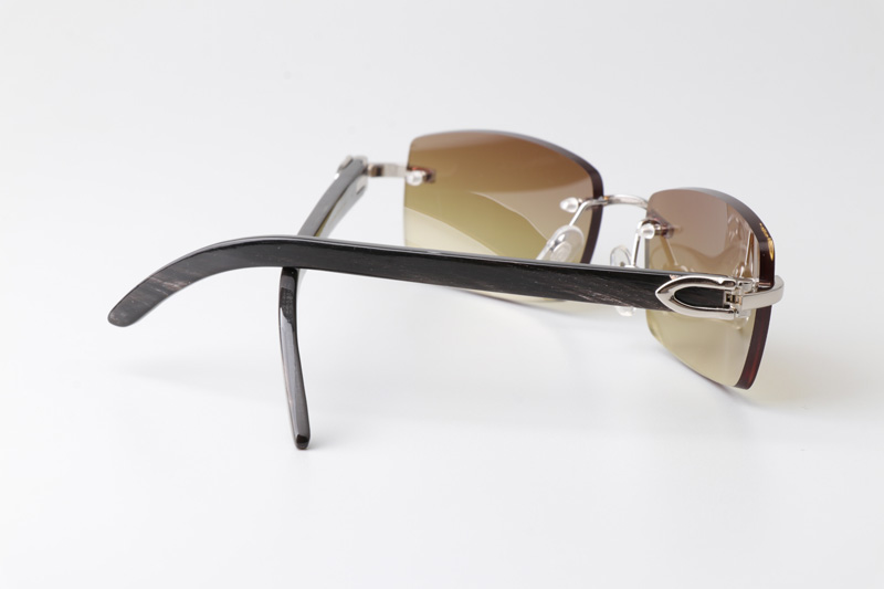 CT 3524012 Black Buffalo Sunglasses In Silver Brown