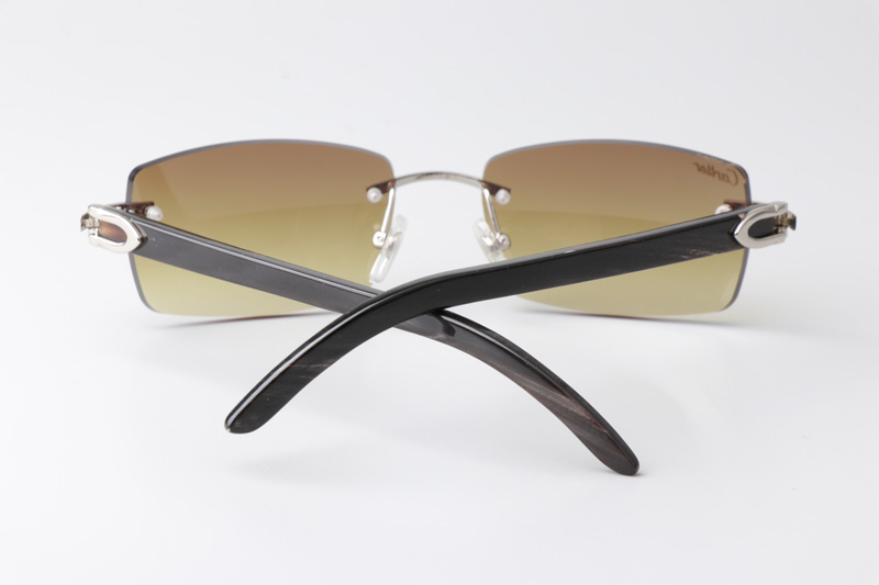 CT 3524012 Black Buffalo Sunglasses In Silver Brown