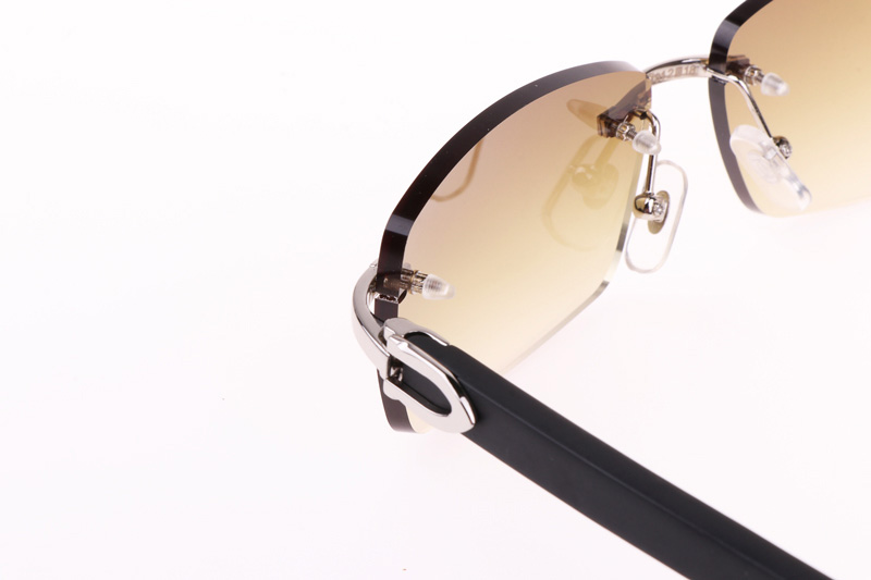 CT 3524012 Black Wood Sunglasses In Silver Brown