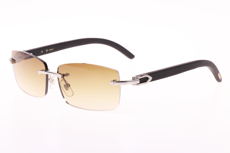 CT 3524012 Black Wood Sunglasses In Silver Brown