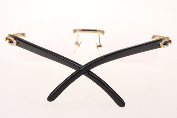 CT 3524012 Diamond Black Buffalo Eyeglasses In Gold