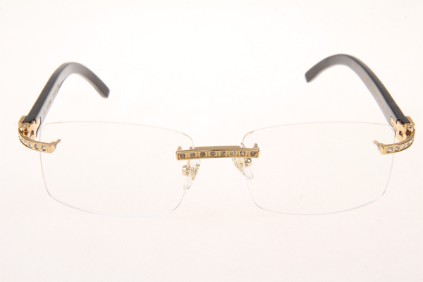 CT 3524012 Diamond Black Buffalo Eyeglasses In Gold
