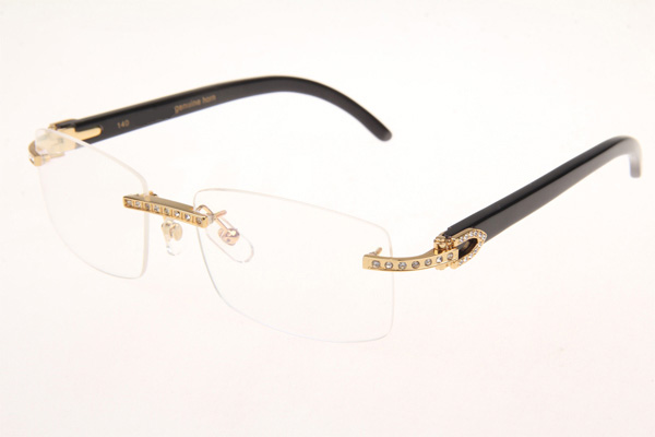 CT 3524012 Diamond Black Buffalo Eyeglasses In Gold