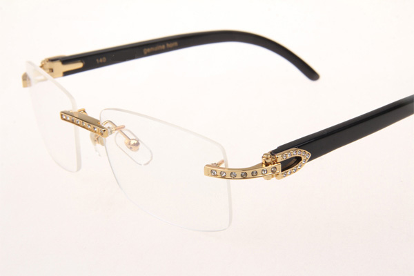 CT 3524012 Diamond Black Buffalo Eyeglasses In Gold