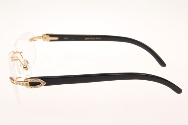 CT 3524012 Diamond Black Buffalo Eyeglasses In Gold