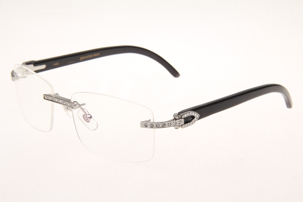 CT 3524012 Diamond Black Buffalo Eyeglasses In Silver