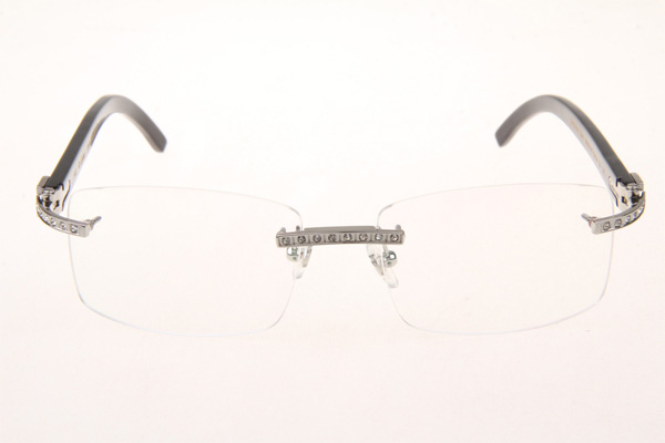 CT 3524012 Diamond Black Buffalo Eyeglasses In Silver