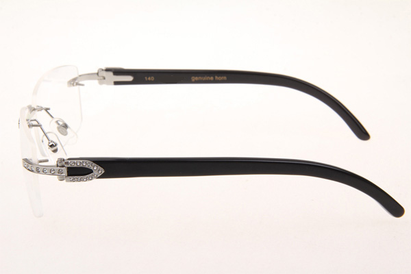 CT 3524012 Diamond Black Buffalo Eyeglasses In Silver