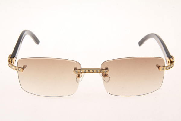 CT 3524012 Diamond Black Buffalo Sunglasses In Gold Brown