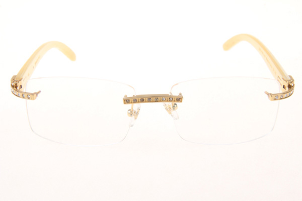 CT 3524012 Diamond White Buffalo Eyeglasses In Gold