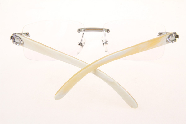 CT 3524012 Diamond White Buffalo Eyeglasses In Silver