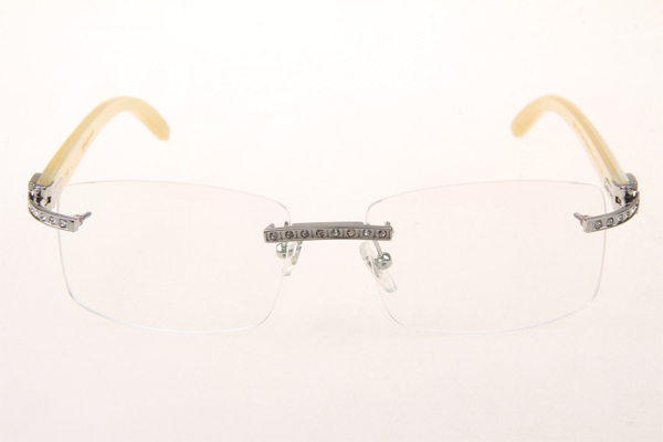 CT 3524012 Diamond White Buffalo Eyeglasses In Silver