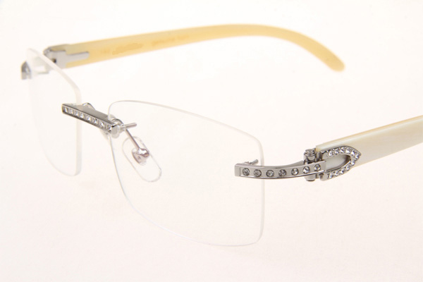 CT 3524012 Diamond White Buffalo Eyeglasses In Silver