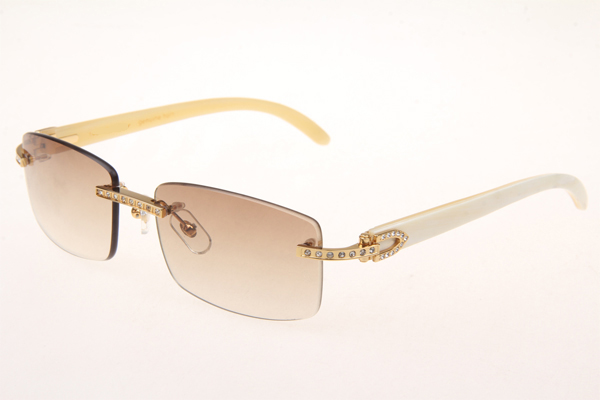 CT 3524012 Diamond White Buffalo Sunglasses In Gold Brown