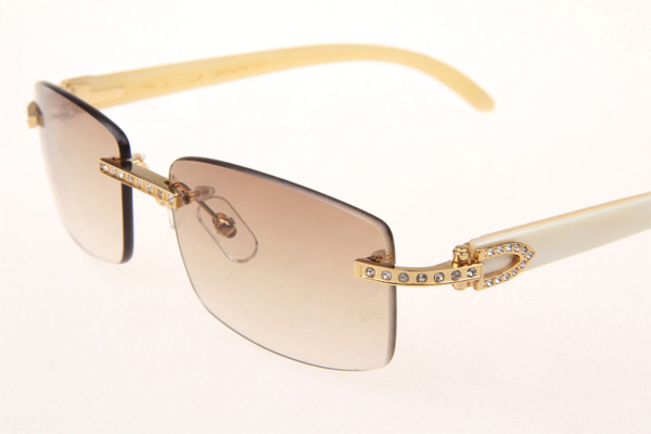 CT 3524012 Diamond White Buffalo Sunglasses In Gold Brown