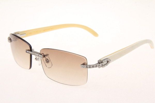 CT 3524012 Diamond White Buffalo Sunglasses In Silver Brown