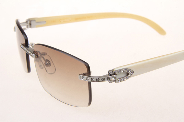 CT 3524012 Diamond White Buffalo Sunglasses In Silver Brown