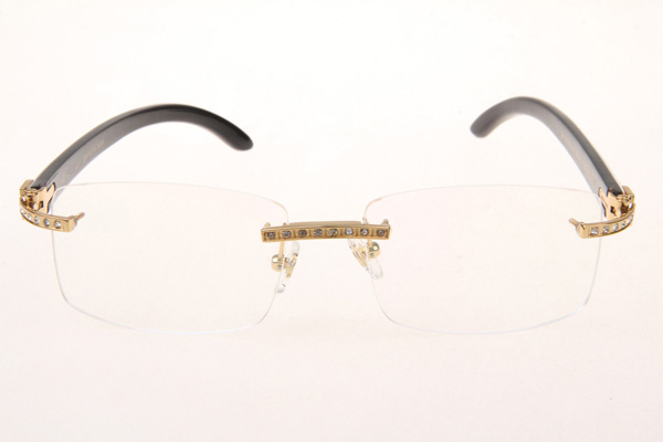 CT 3524012 Diamond White Mix Black Buffalo Eyeglasses In Gold