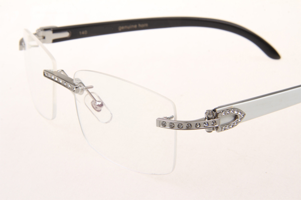 CT 3524012 Diamond White Mix Black Buffalo Eyeglasses In Silver