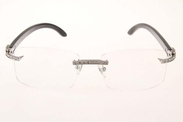 CT 3524012 Diamond White Mix Black Buffalo Eyeglasses In Silver