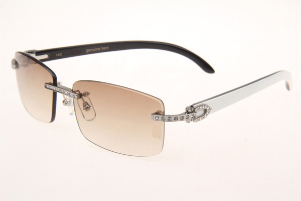 CT 3524012 Diamond White Mix Black Buffalo Sunglasses In Silver Brown