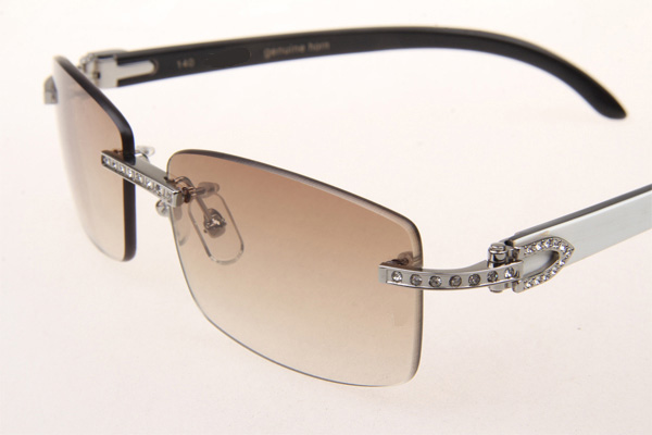 CT 3524012 Diamond White Mix Black Buffalo Sunglasses In Silver Brown