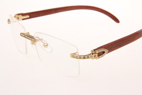 CT 3524012 Diamond Wood Eyeglasses In Gold
