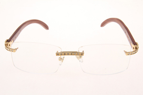 CT 3524012 Diamond Wood Eyeglasses In Gold