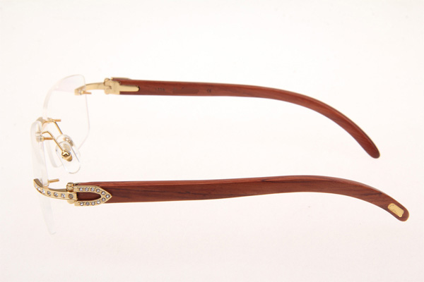 CT 3524012 Diamond Wood Eyeglasses In Gold