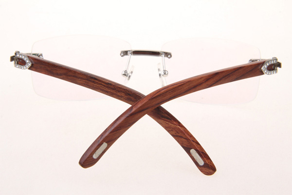 CT 3524012 Diamond Wood Eyeglasses In Silver