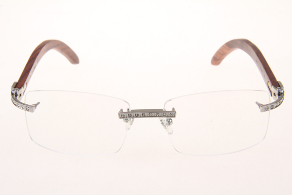 CT 3524012 Diamond Wood Eyeglasses In Silver